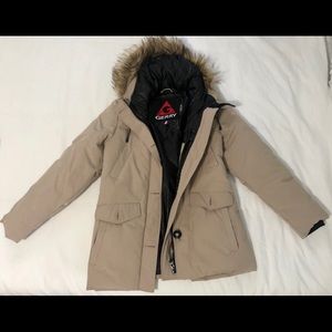 Gerry Medium Coat Parka Faux Fur Tan